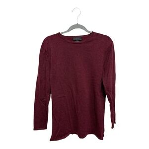 Elementz Vintage Red Shimmer Holiday Long Sleeve Size Small Sweater Christmas